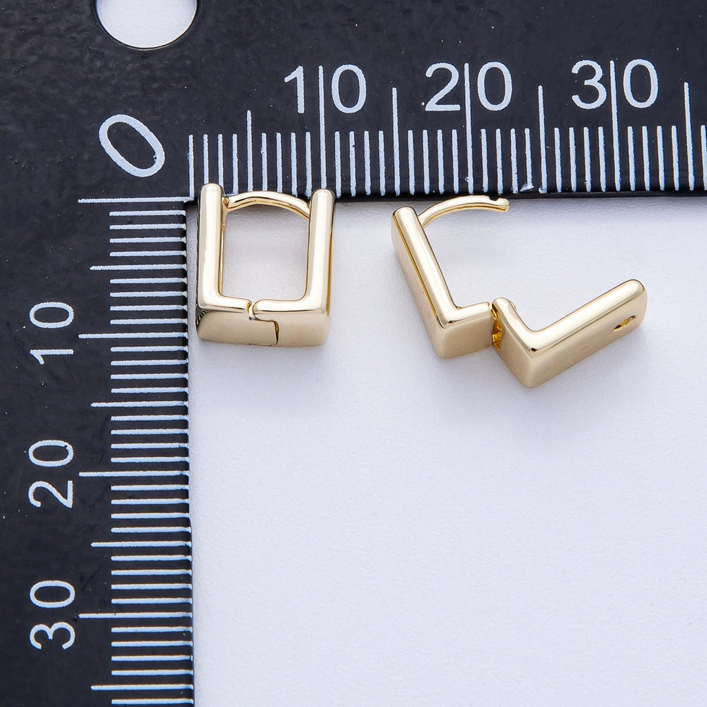 14K Gold Filled 10mm Minimalist Rectangle Cartilage Huggie