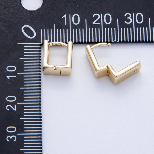 14K Gold Filled 10mm Minimalist Rectangle Cartilage Huggie