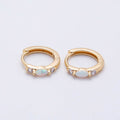 14K Gold Filled 13mm Clear CZ White Opal Cartilage Huggie