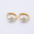 14K Gold Filled 13mm CZ White Opal Cartilage Solitaire Huggie