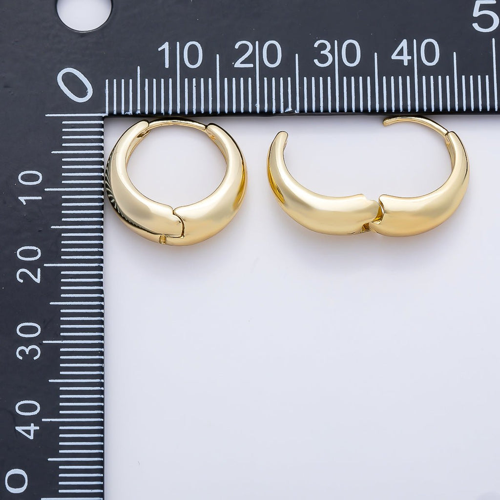 14K Gold Filled 18mm Minimalist Dome Huggie Hoop Earrings