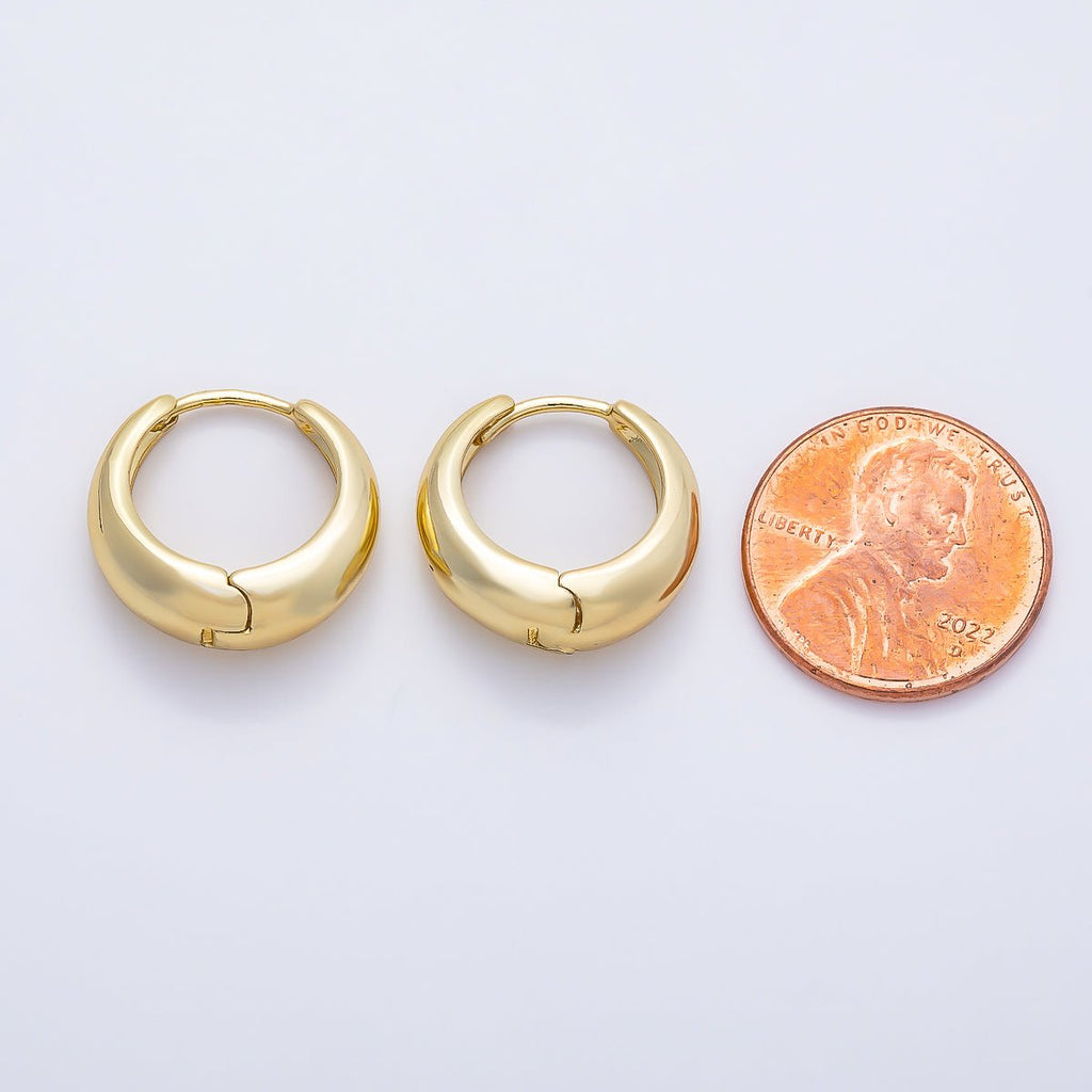 14K Gold Filled 18mm Minimalist Dome Huggie Hoop Earrings