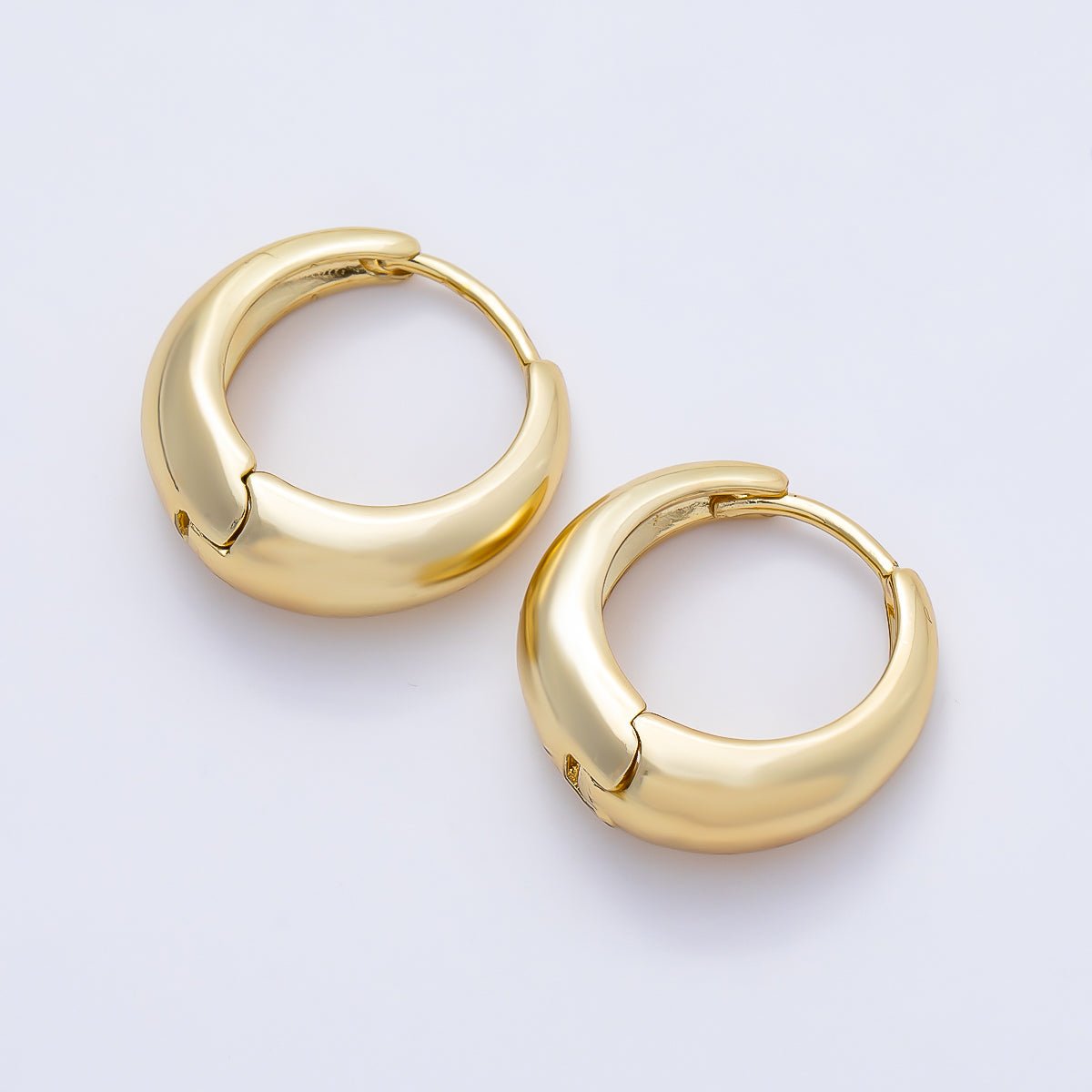 14K Gold Filled 18mm Minimalist Dome Huggie Hoop Earrings