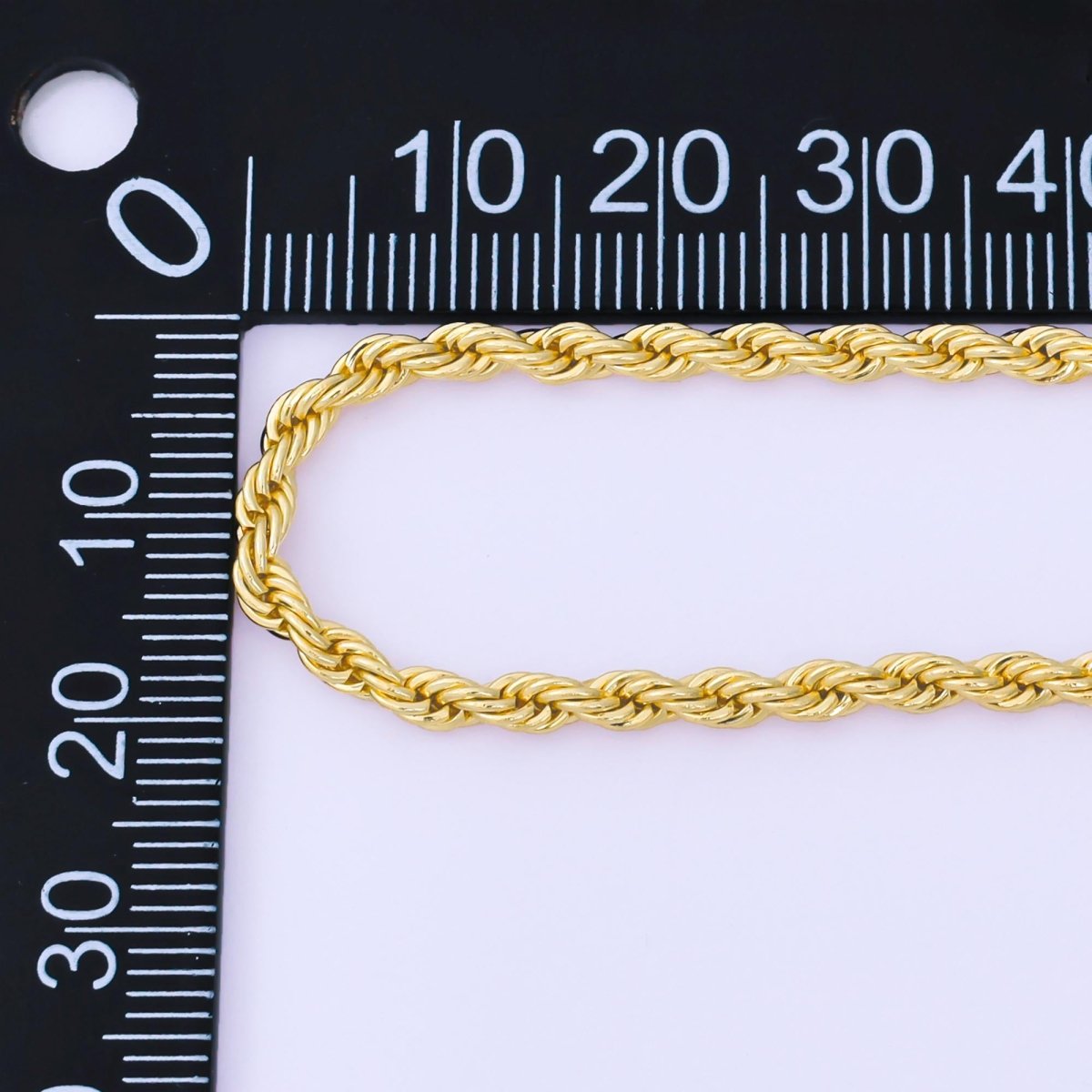 14K Gold Filled 3mm Rope Chain 18.5 Inch Necklace w. Extender