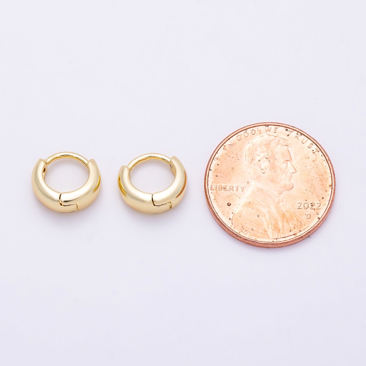 16K Gold Filled 10mm Dome Minimalist Huggie Hoop