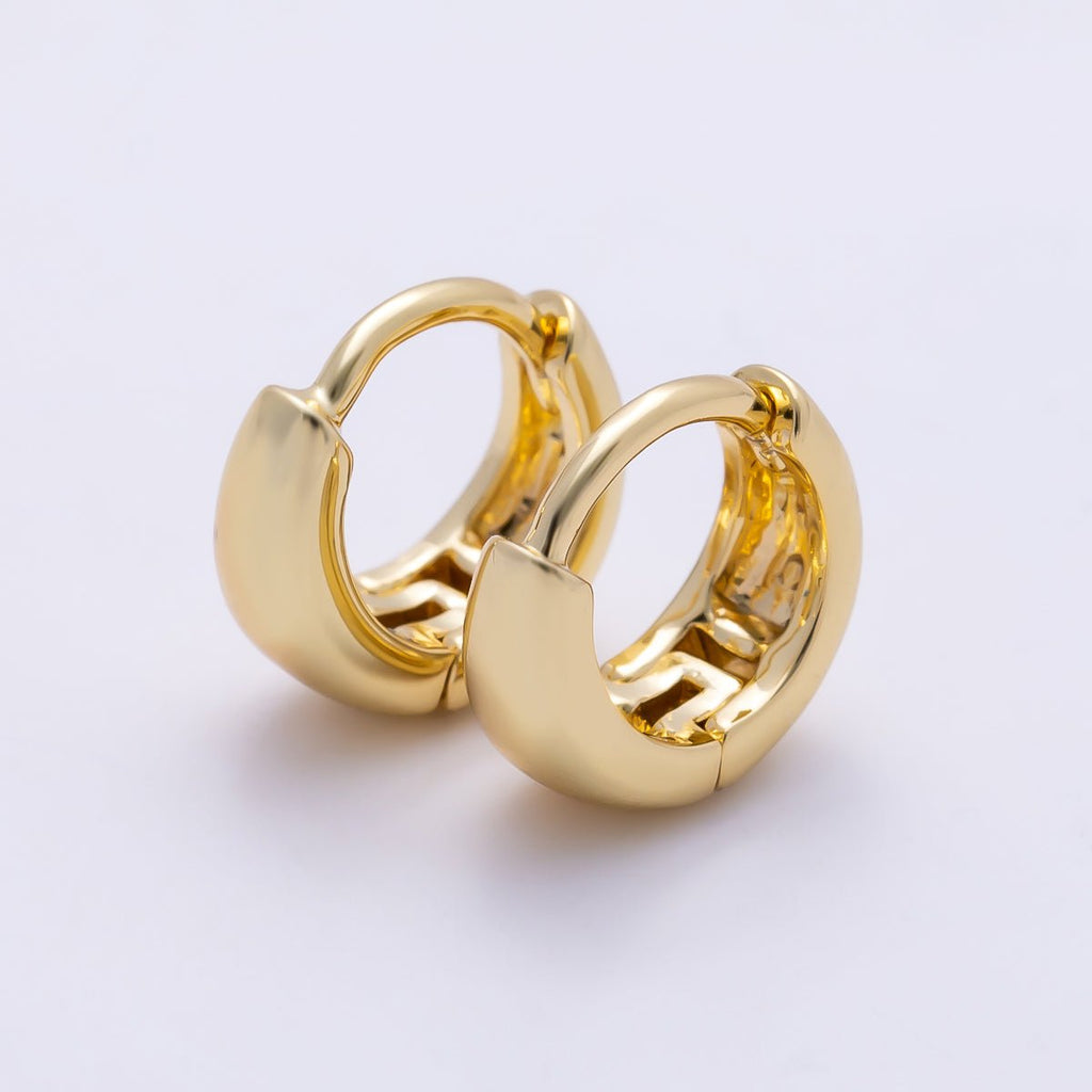 16K Gold Filled 10mm Dome Minimalist Huggie Hoop