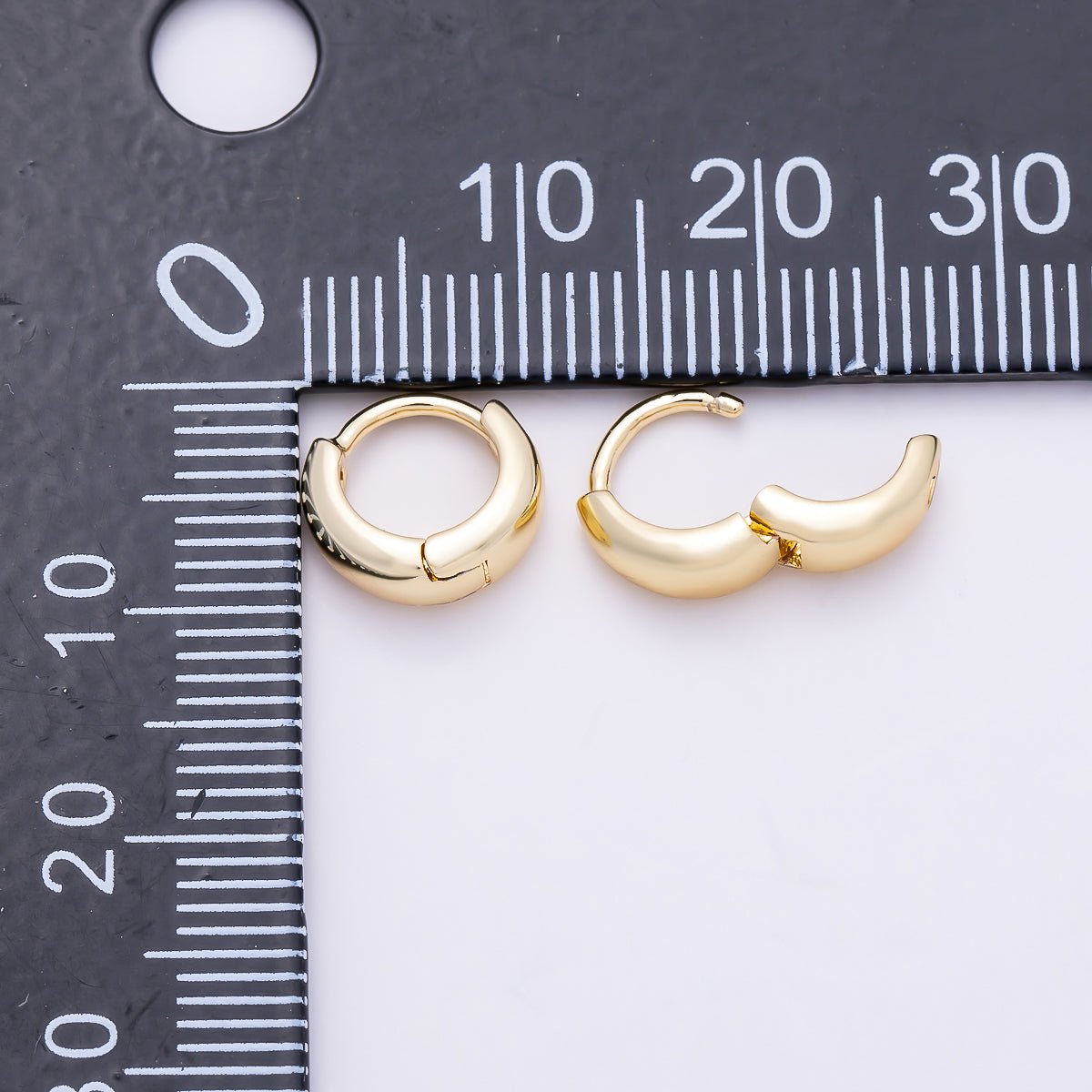 16K Gold Filled 10mm Dome Minimalist Huggie Hoop