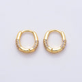 16K Gold Filled 10mm Micro Paved CZ Oval Cartilage Huggie Earrings