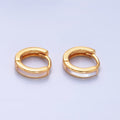 16K Gold Filled 12mm Shell Pearl Lined Cartilage Huggie Earrings