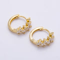 16K Gold Filled 14mm Clear CZ Baguette Cartilage Huggie