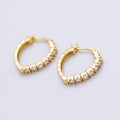 16K Gold Filled 19mm Micro Paved CZ V-Shape Latch Hoop