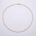 16K Gold Filled 2mm Twisted Singapore Chain 18 Inch Necklace