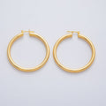 18K Gold Filled 50mm Minimalist Band Latch Hoop Earrings