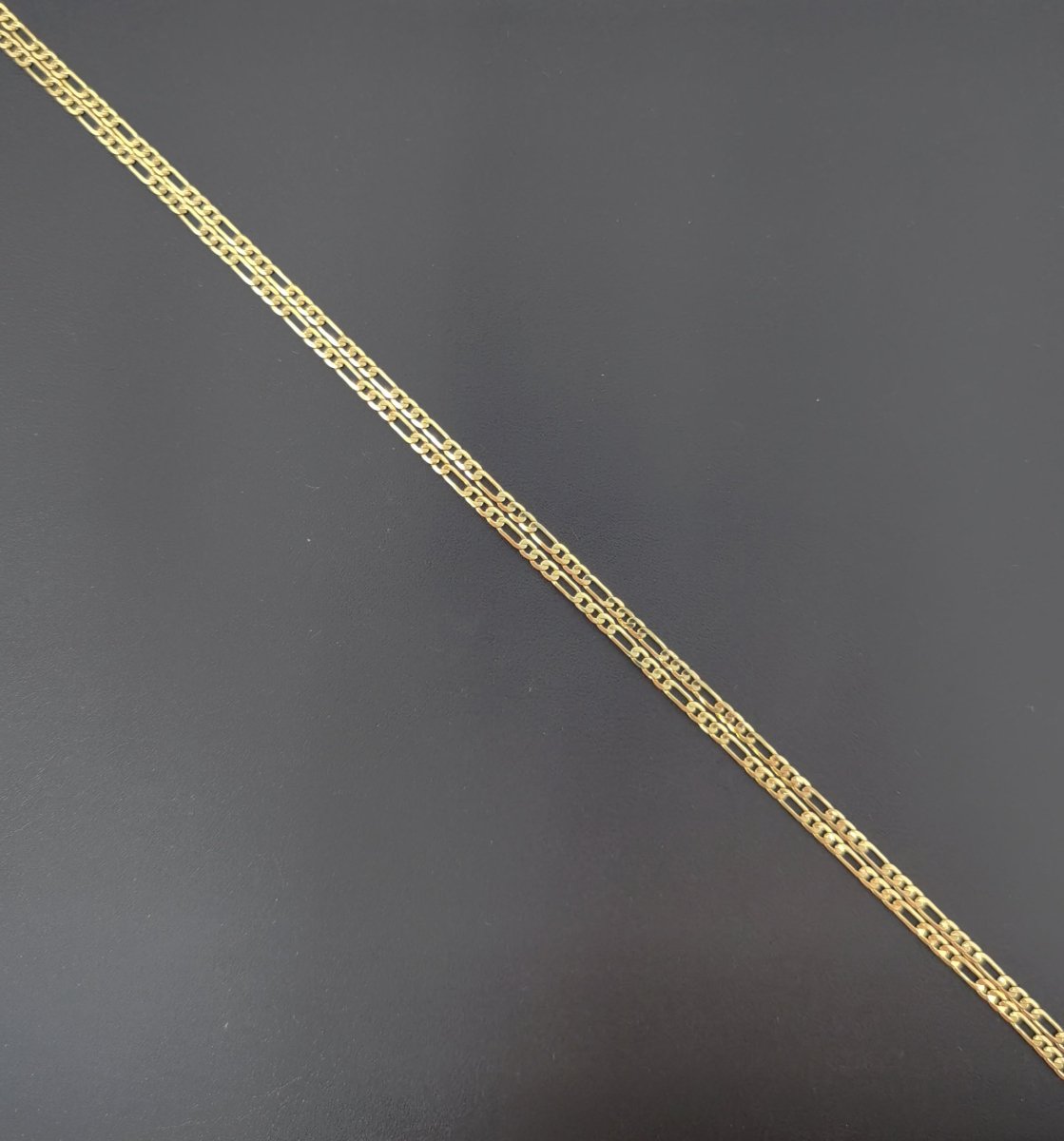 24K Gold Filled 2mm Minimalist Figaro Chain 20 Inch Necklace
