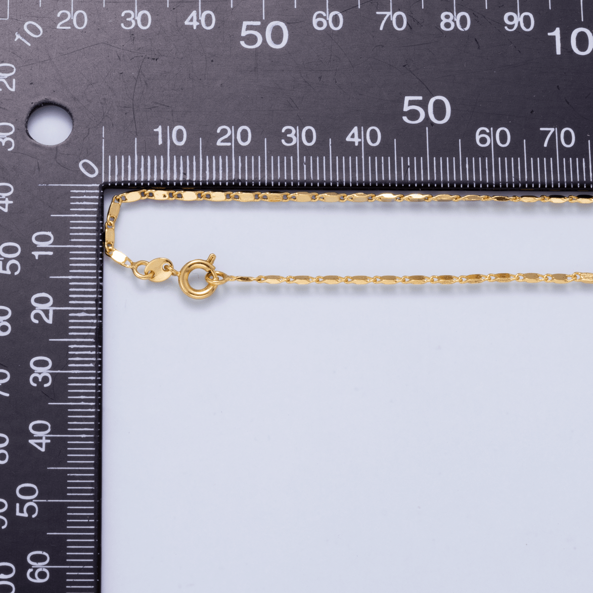 24K Gold Filled 1.63mm Minimalist Mariner Link Chain 17.7 Inch Necklace