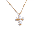 Pearl Cross Pendant Necklace