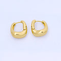 24K Gold Filled Molten Gold Modern Bold Hinged Huggie Hoops Earrings