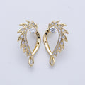 14K Gold Filled 25mm Micro Paved CZ Curved Spiked Hoop Earrings Set