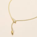 Stainless Steel Snake Head Lariat Drop Necklace