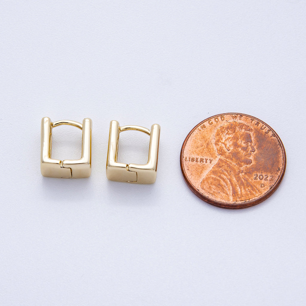 14K Gold Filled 10mm Minimalist Rectangle Cartilage Huggie
