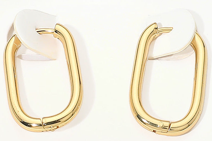 Stainless Steel Geometric Huggie Hoop Earrings
