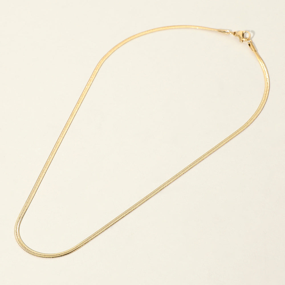 Stainless Steel Herringbone Chain Necklace