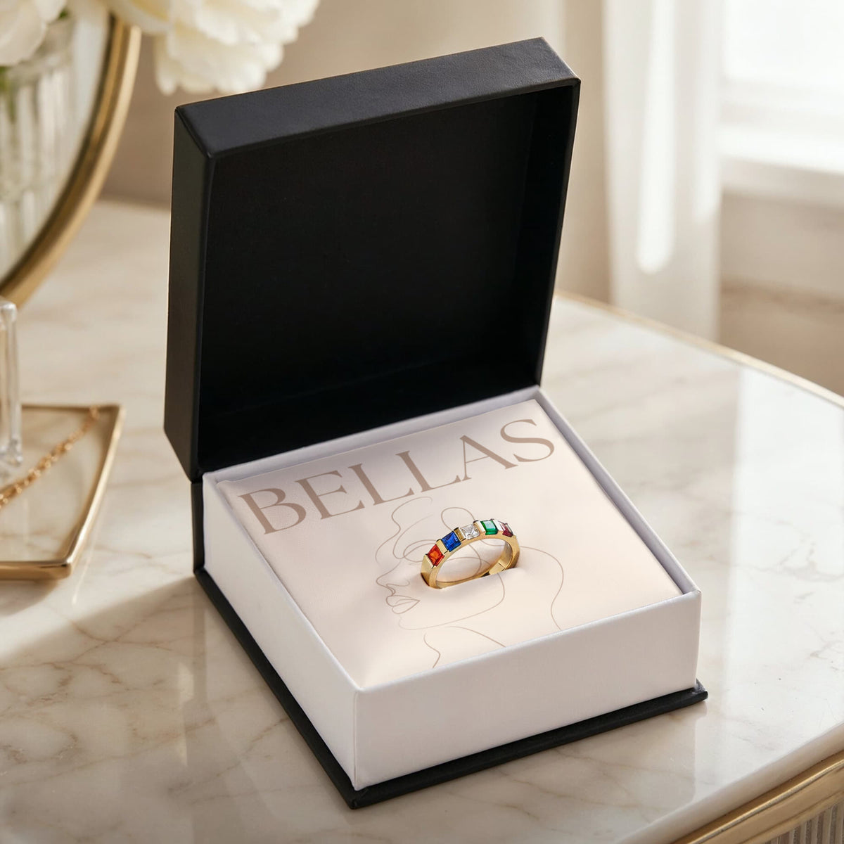 Personalized Family Birthstone Stackable Ring