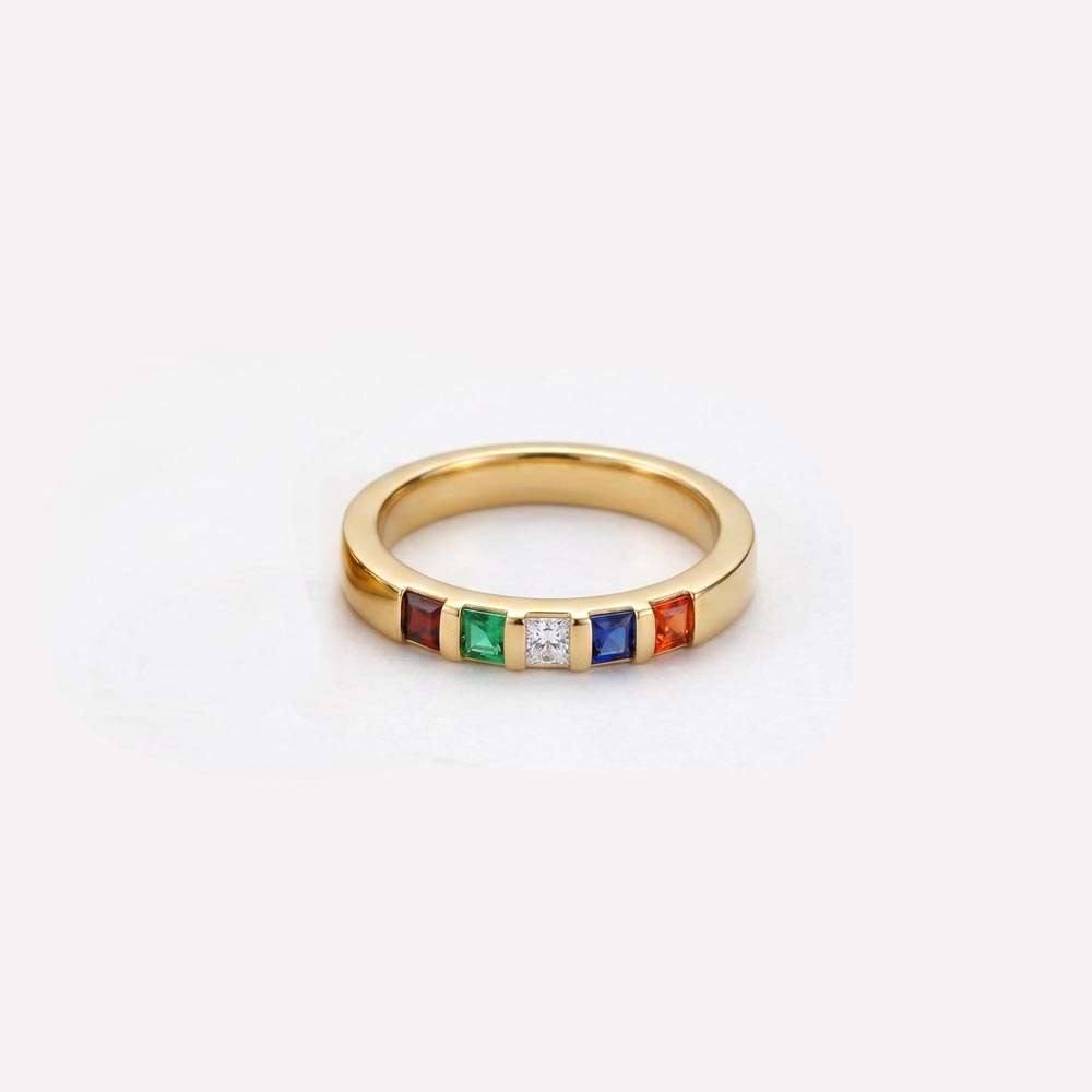 Personalized Family Birthstone Stackable Ring