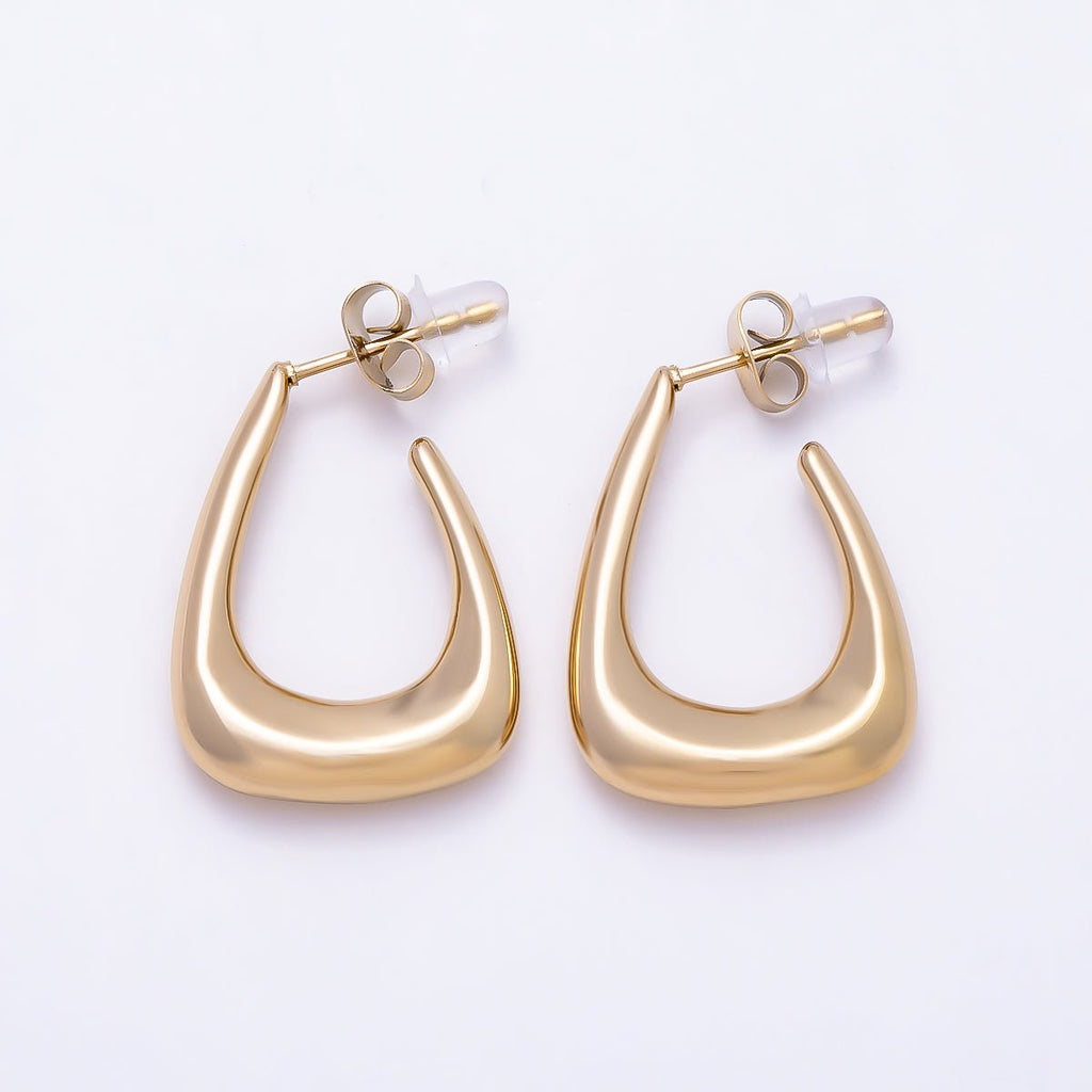 Stainless Steel 25mm Minimalist Triangle J-Shaped Hoop