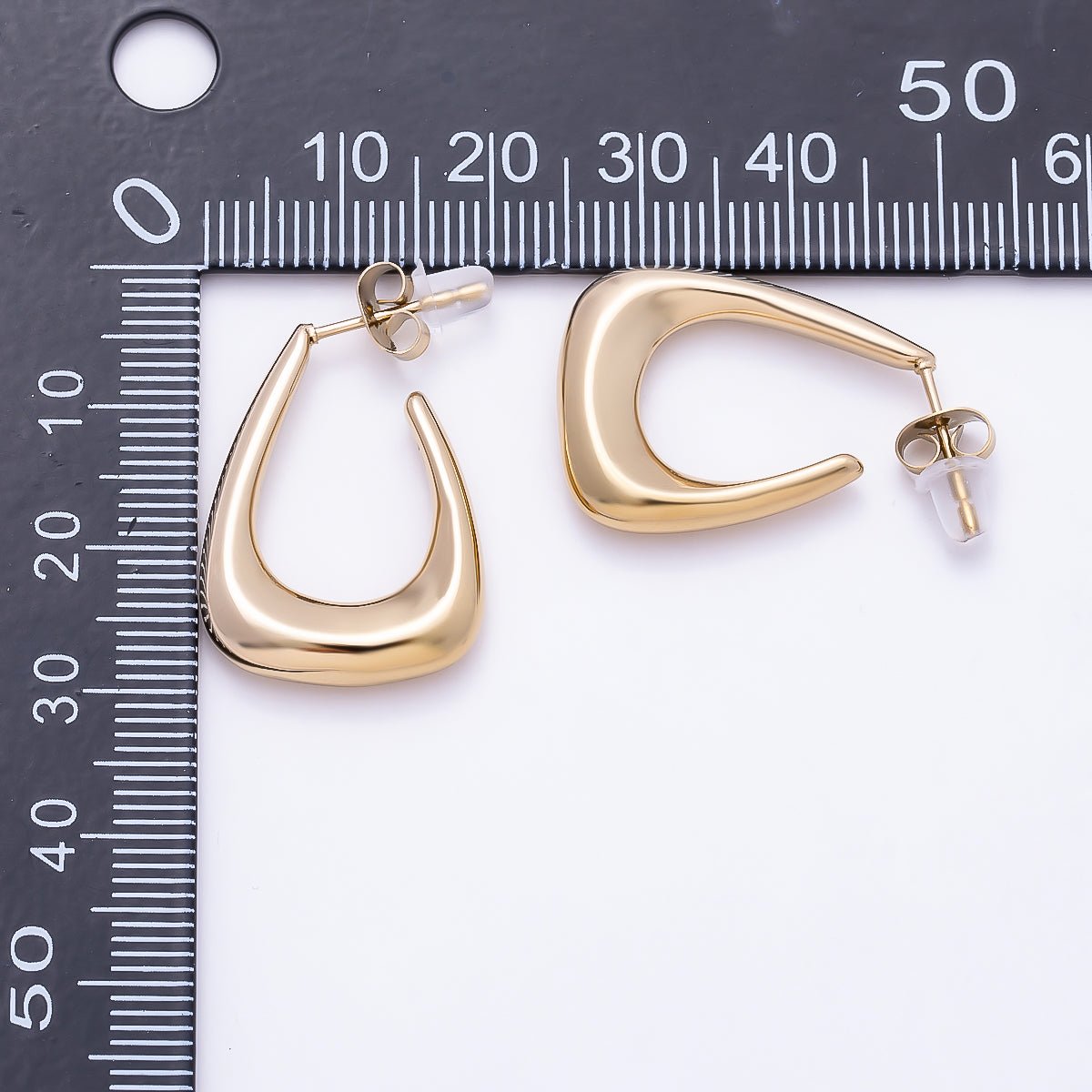 Stainless Steel 25mm Minimalist Triangle J-Shaped Hoop