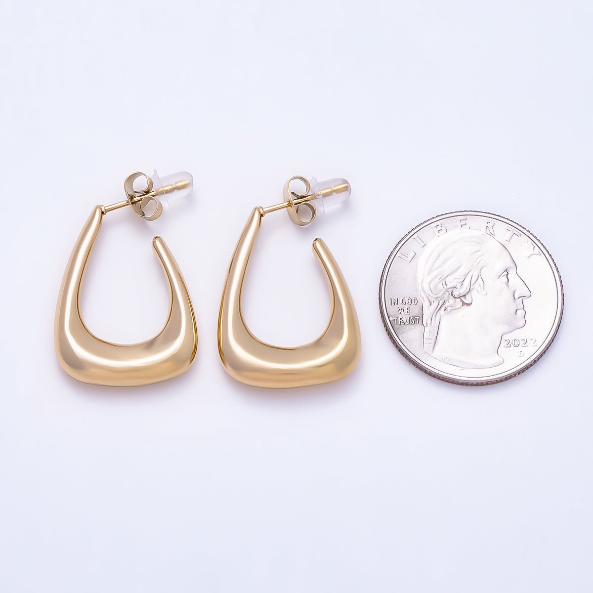 Stainless Steel 25mm Minimalist Triangle J-Shaped Hoop