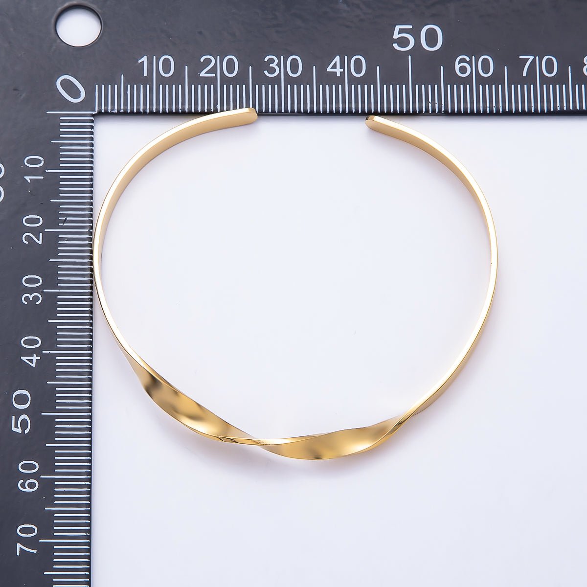 Stainless Steel Gold PVD Twist Cuff Bracelet